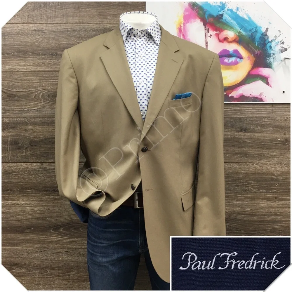 PAUL FREDRICK Mens Wool Blazer Sport Coat Casual Jacket Size 50L Classic Suit